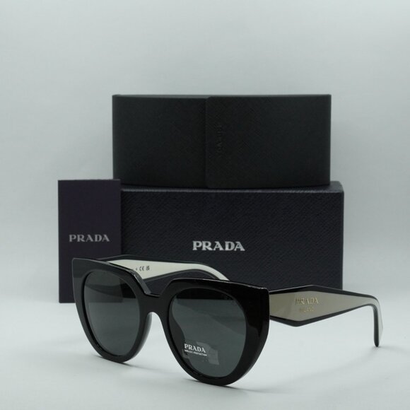 Prada PR14WS 09Q5S0 Cat Eye Sunglasses – Black Talc\\Grey main image 9